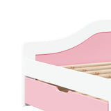 Day Bed with 2 Drawers without Mattress IRUN White&Pink 90x200 cm 3314681