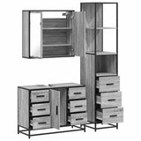 3 Piece Bathroom Furniture Set Grey Sonoma Engineered Wood 3301143
