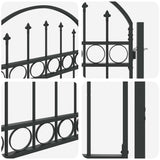 Fence Gate ASSEN 100 x 125 cm Powder-Coated Steel Grey Lockable 42008926