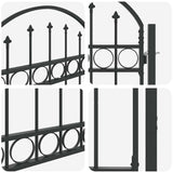 Fence Gate Grey 100 x 125 cm Powder-coated steel 42008926