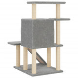 Cat Tree with Sisal Scratching Posts Light Grey 97 cm 172098