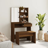 Dressing Table Set Brown Oak 74.5x40x141 cm 3114146