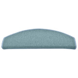 Stair Mats 15 pcs 65x24x4 cm Sea Blue Half Round Large 322363
