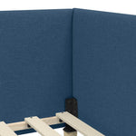 Corner Bed Frame Blue 90 x 200 cm Fabric and Engineered wood 42016196