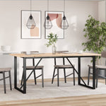 ZNTS Dining Table O-Frame 180x90x75.5 cm Solid Wood Pine and Cast Iron 3282744