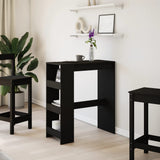 Bar Table with Racks Black 90x40x103.5 cm Engineered Wood 854374