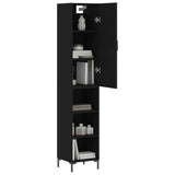 Highboard Black 34.5x34x180 cm Engineered Wood 3198978