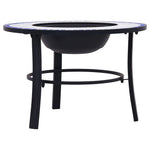 Mosaic Fire Pit Blue and White 68cm Ceramic 46720