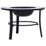 Mosaic Fire Pit Blue and White 68cm Ceramic 46720