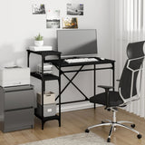 Desk with Shelves Black 105x50x90 cm Engineered Wood&Iron 826714