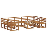 Outdoor Sofa Set 10 pcs Natural Solid Acacia Wood 3367002