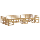 Outdoor Sofa Set 11 pcs White Solid Acacia Wood 3388328