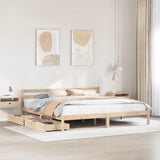 Bed Frame without Mattress 200x200 cm Solid Wood Pine 3301548
