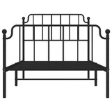 Metal Bed Frame without Mattress with Footboard Black 100x200cm 373900