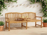 Handcarved Rose Bench Natural 155 x 60 x 94 cm Solid Teak Wood 42030024