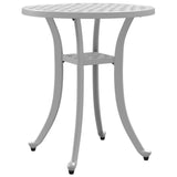 Garden Table White 48x53 cm Cast Aluminium 4002825