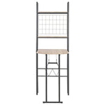 3 Piece Folding Dining Set with Storage Rack MDF and Steel 284406