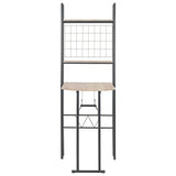 3 Piece Folding Dining Set with Storage Rack MDF and Steel 284406