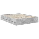 Bed Frame with Drawer Concrete Grey 150 x 200 cm Engineer Wood 3407973