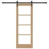 Sliding Door Natural and Black 73.5 x 198.5 cm 3332379