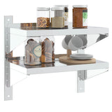 2-Tier Wall Shelf 50x30x48 cm Silver Stainless Steel 30316
