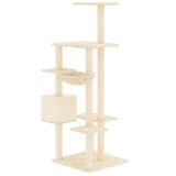 Cat Tree with Sisal Scratching Posts Cream 142 cm 171591