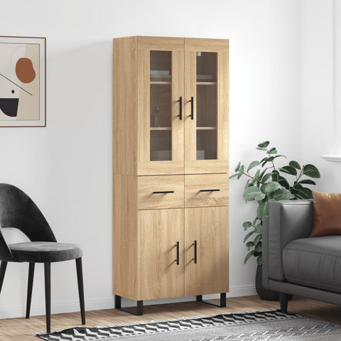 Highboard Sonoma Oak 69.5x34x180 cm Engineered Wood 3198556