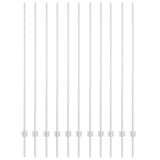 Embedded Fence Post 11 pcs Silver 200 cm Powder-Coated Steel 42006303