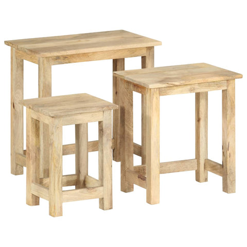 Nesting Tables 3 pcs Solid Mango Wood 287489