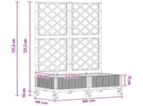 Garden Planter with Trellis&Wheels White 80 x 40 x 131.5 cm PP 3422968