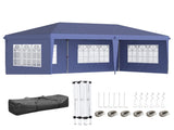 3 x 6m Pop Up Gazebo, Height Adjustable Marquee Party Tent with Sidewalls and Storage Bag, Blue T3398P319921
