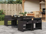 Garden Dining Set Black PE rattan 4-seater Foldable 3211075