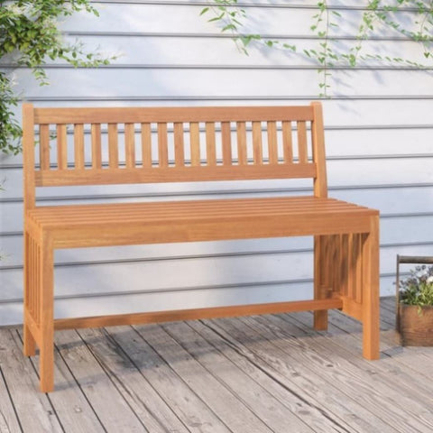 ZNTS Garden Bench 110 cm Solid Wood Eucalyptus 363290