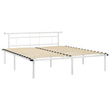 Bed Frame without Mattress White Metal 200x200cm 324839