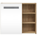 Bathroom Mirror Cabinet with LED Light Oak 60x13x52 cm 357972