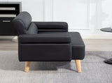 Small Faux Leather 2 Seater Sofa Settee - Black T3398P377877