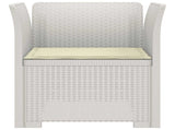 1-Seater Armchair with Cushion Rattan Look PP White 8011860
