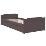 Bed Frame without Mattress Dark Brown Solid Wood Pine 90x200 cm 322162