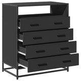 Drawer Cabinet Black 70x41x83.5 cm Engineered Wood 849089