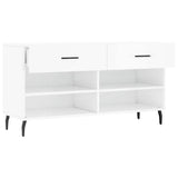 Shoe Bench High Gloss White 102x35x55 cm Engineered Wood 829758