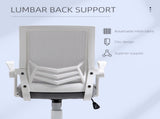Mesh Office Chair with Flip-up Armrest, Swivel Computer Chair with Lumbar Support, Adjustable T3398P344645