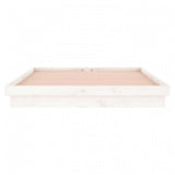 Bed Frame White Solid pinewood, Plywood Double Bed Frame 819973
