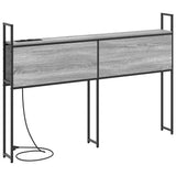 Storage Headboard with Charging Station Grey sonoma 120 cm 859798