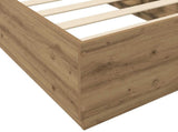 Bed Frame with LED Artisian Oak 80 x 200 cm Engineered Wood 3429572