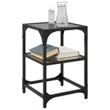 Coffee Tables with Black Glass Top 2 pcs 30x30x45 cm Steel 846001