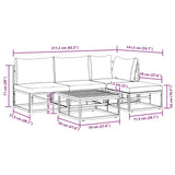Garden Sofa Set with Cushion 5 pcs Black Aluminium 3378857