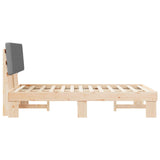 Bed Frame with Upholstered Headboard Light Grey 120 x 200 cm 877489