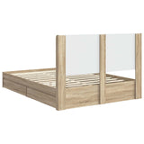 Bed Frame with Storage and Headboard Sonoma Oak 150 x 200 cm 3414015