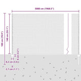 Welded Wire Fence 50 x 1.4 m Hot-Dip Galvanised Steel 3337043