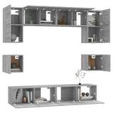 8 Piece TV Cabinet Set Grey Sonoma Engineered Wood 3114412
